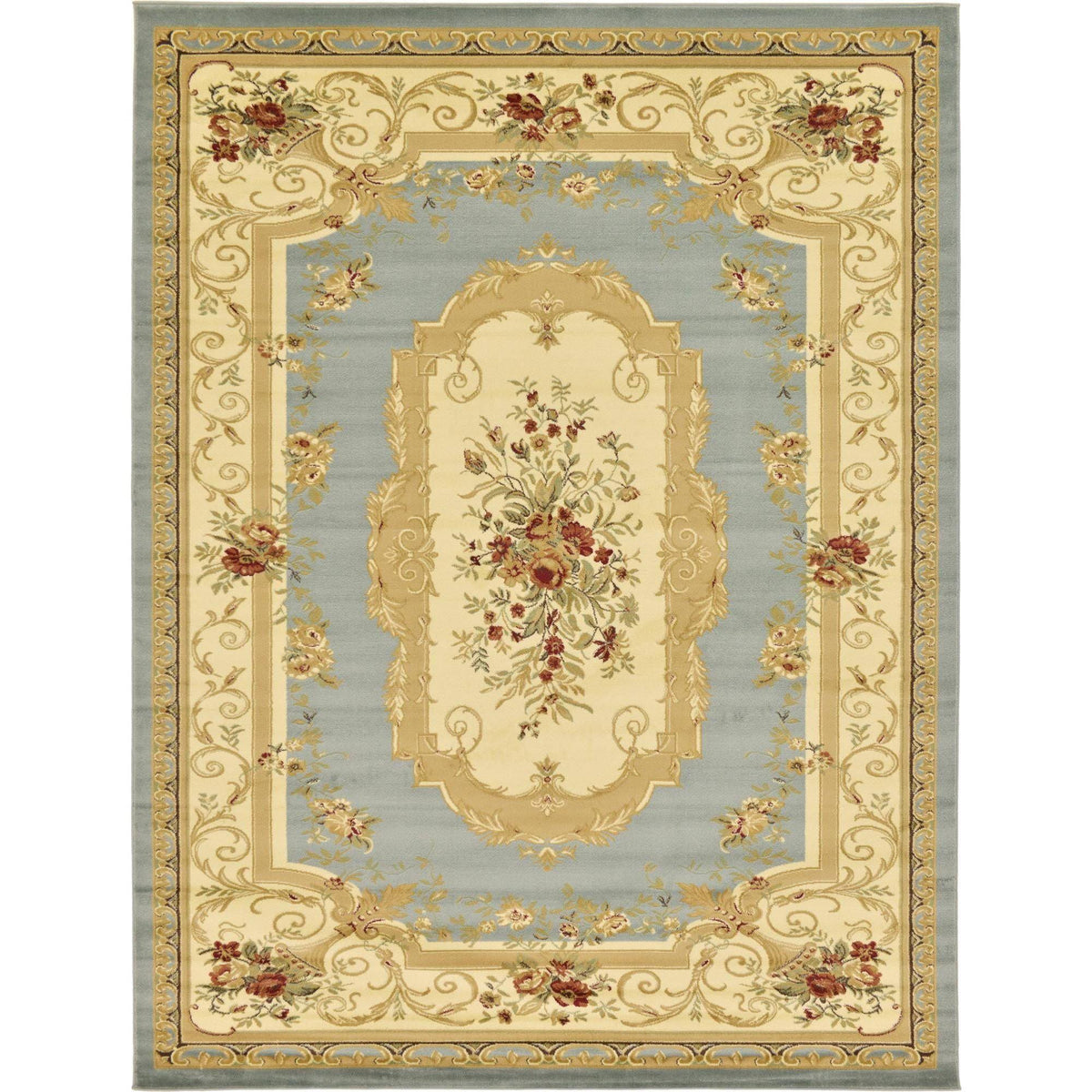 Unique Loom Henry Versailles Area Rug - 9' x 12' Light Blue