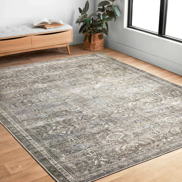 Alexander Home Isabelle Shabby Chic Vintage Distressed Green Area Rug - 5 x 7 - 6x22 - Antique / Moss