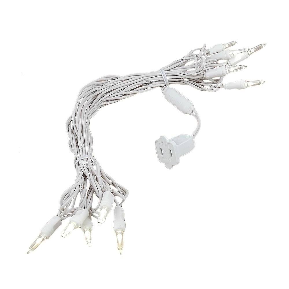 Novelty Lights 10 Light T5 LED Christmas Mini Light Set, Outdoor Lighting Party Patio String Lights, Warm White, White Wire, 11 Feet