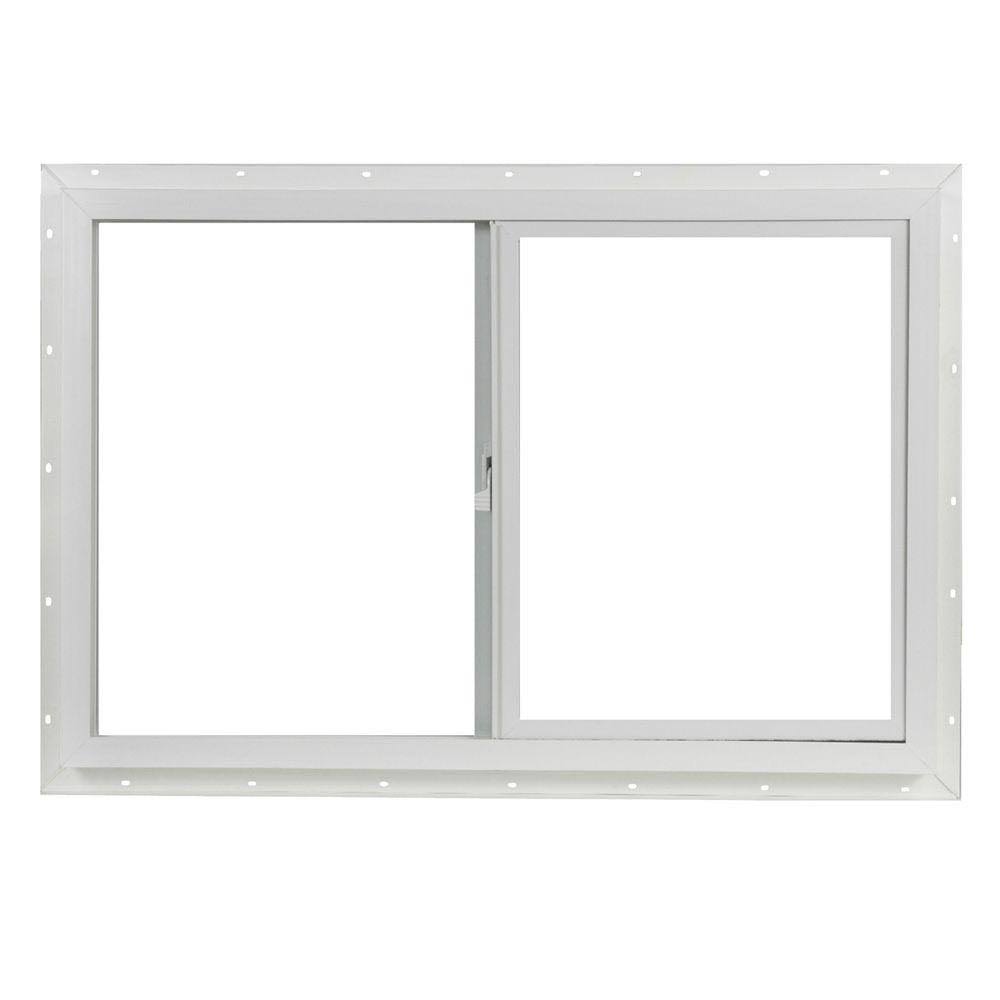 Project Source 10001 Series 35.5 - in x 23.5 - in 23.5 - in x 3 - in Jamb Left - Operable Vinyl New Construction White Sliding Window Half - VUS3624
