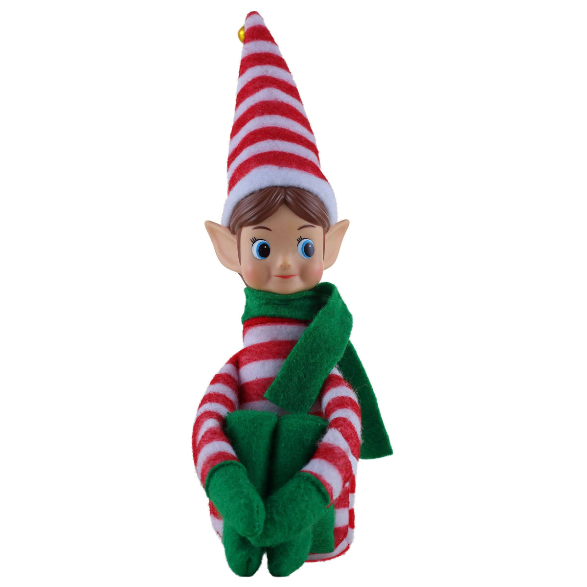 Mr. Christmas 6.5 inch Stripe Hat Elf Holiday Decoration, Red, Size: One Size