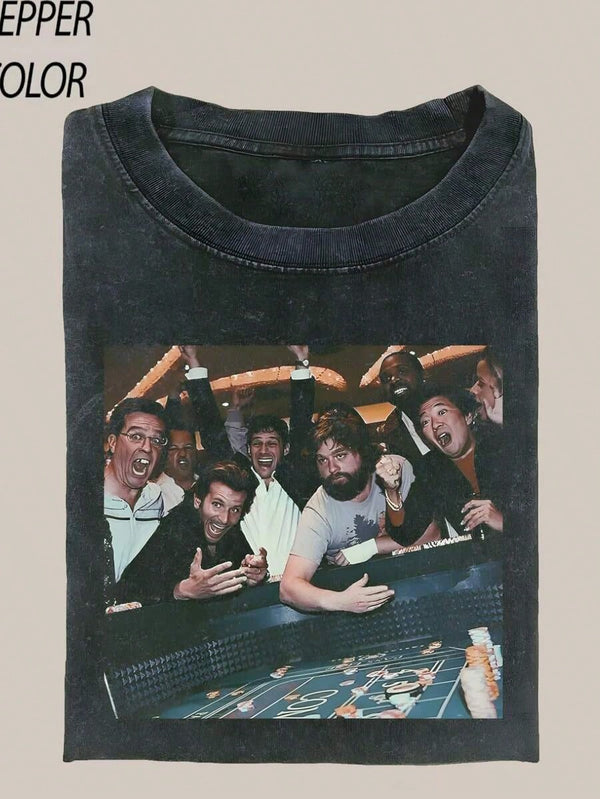 Vintage The Hangover Playing Poker Crewneck T-Shirt, Funny TheHangover Movie Tee Gift For Boyfriend Menswear Top Streetwear