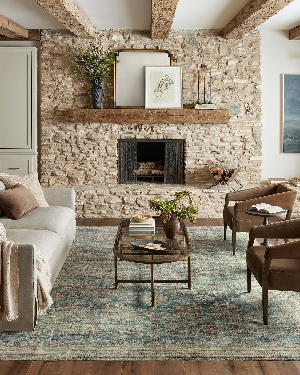 Magnolia Home by Joanna Gaines x Loloi Banks Ocean/Spice 8' - 6" x 11' - 6" Area Rug