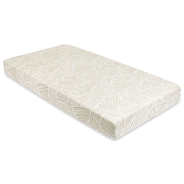 Babyletto Crib Sheet in GOTS Certified Organic Muslin Cotton - Oat Stripe