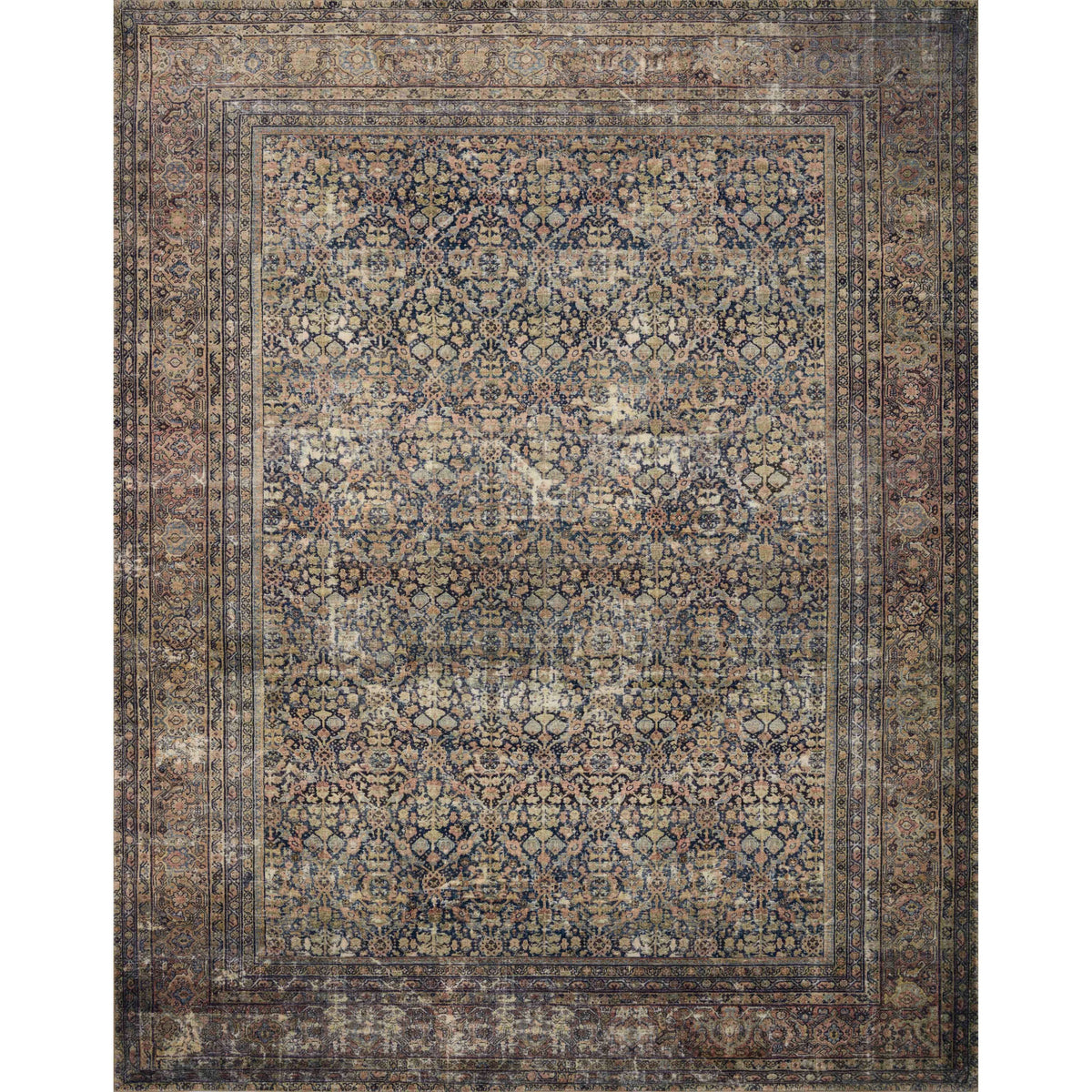 Loloi Amber Lewis Morgan MOG - 03 Area Rug, 7'3" x 9'3" - Denim/Multi