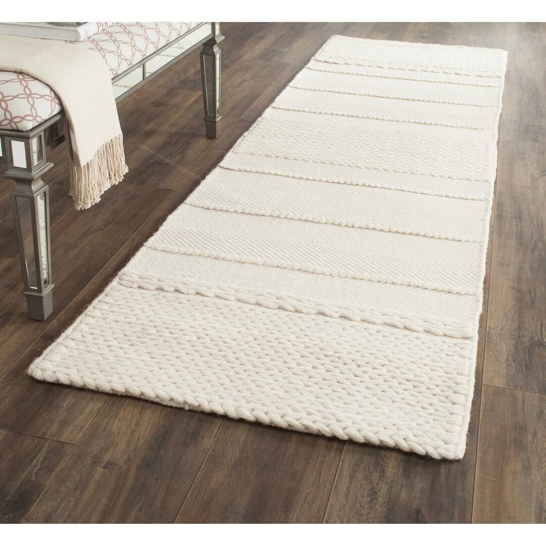 Brookneal Striped Hand - Woven Flatweave Wool/Cotton Natural Area Rug Beachcrest Home Rug Size: Runner 2'3" x 6'