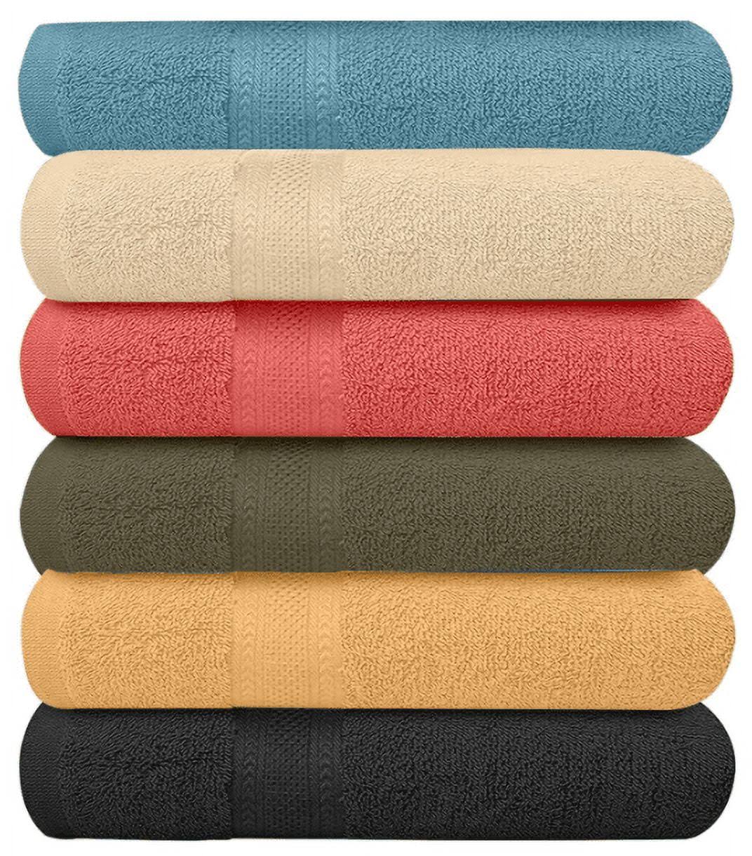 Springfield Linen Luxurious Viscose Embroidered 6 Pack Bath Towels Extra - Absorbent 100% Cotton - 27 inch x 54 inch, Size: 27 x 54, Blue