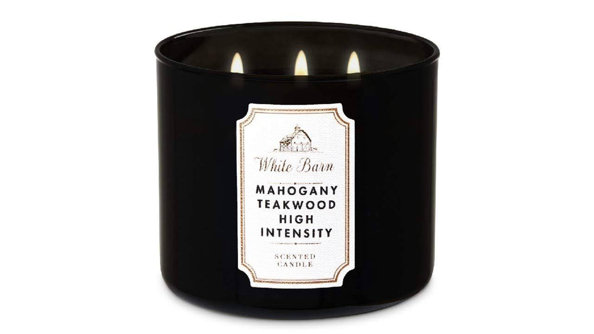 Bath & Body Works White Barn 3 - Wick Candle in Mahogany Teakwood High Intensity