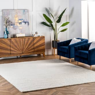 NuLOOM Caryatid Handwoven Solid Wool Area Rug, 8' Square, Off - White