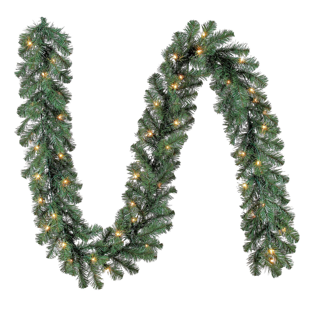Holiday Time Pre - Lit Napa Artificial Christmas Garland with Clear Incandescent Lights - 9 ft