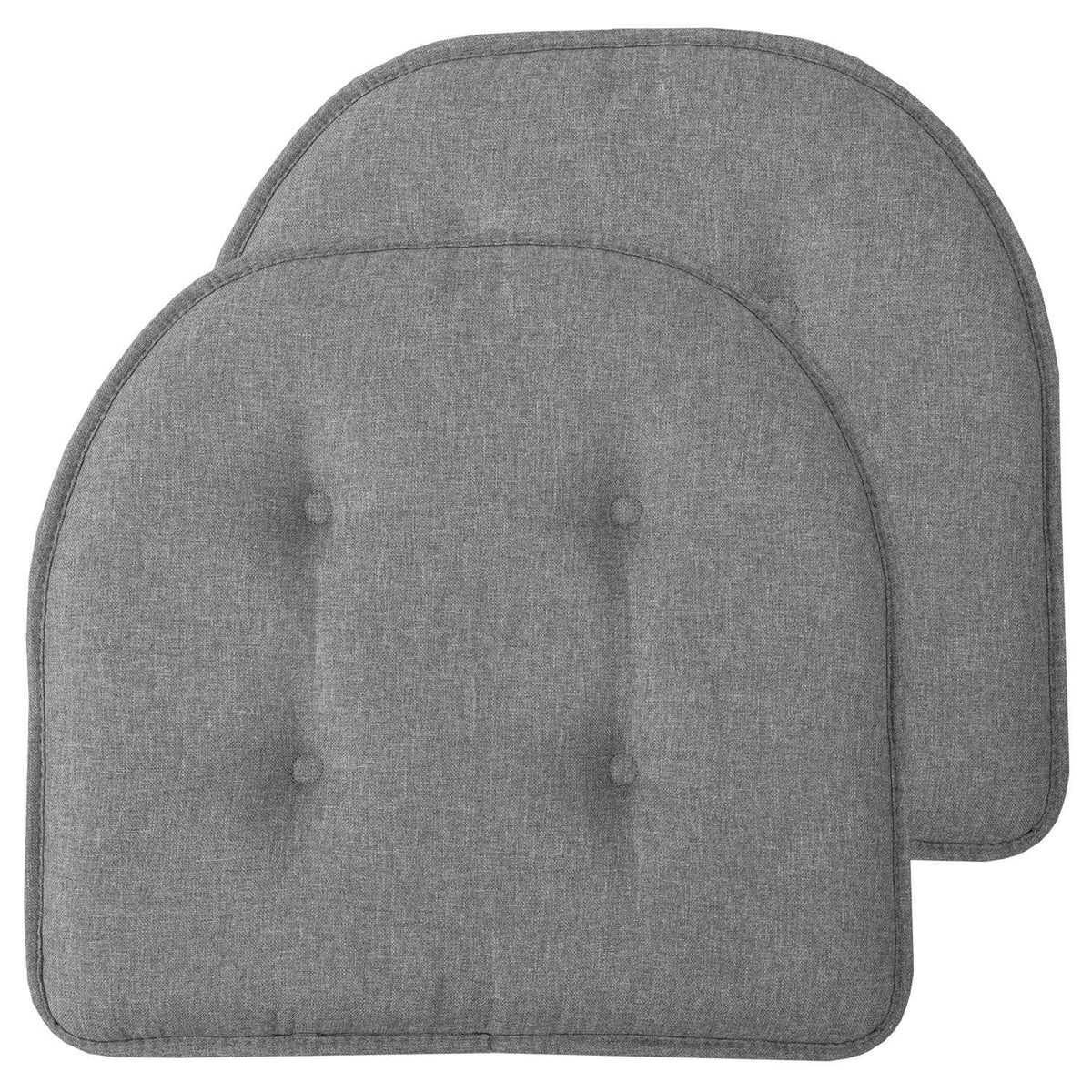 Sweet Home Collection U - Shaped Memory Foam Chair Pads 2 Pack, Gray