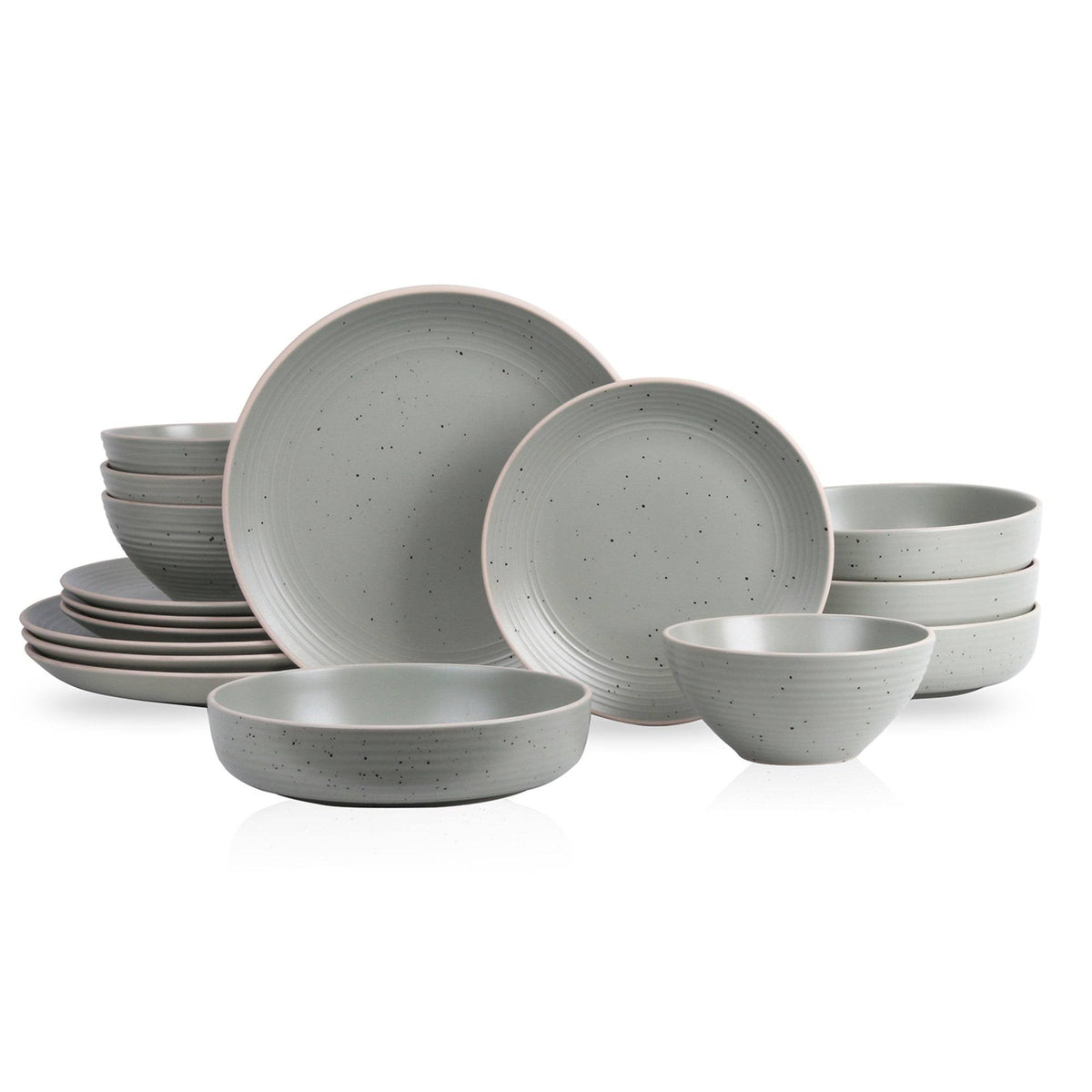 Stone Lain Lauren 16 - Piece Stoneware Dinnerware Set, Service for 4, Green