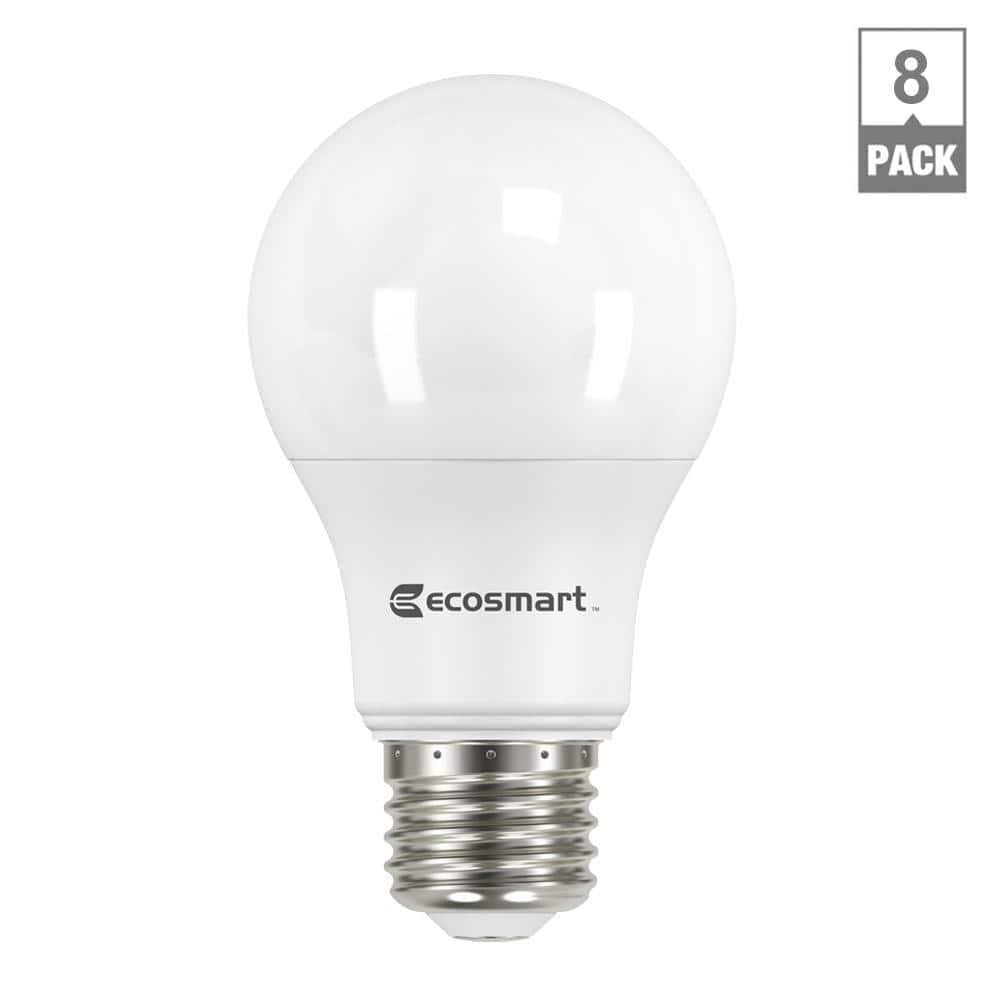 Ecosmart 60 - Watt Equivalent A19 Dimmable Energy Star LED Light Bulb in Bright White (8 - Pack)