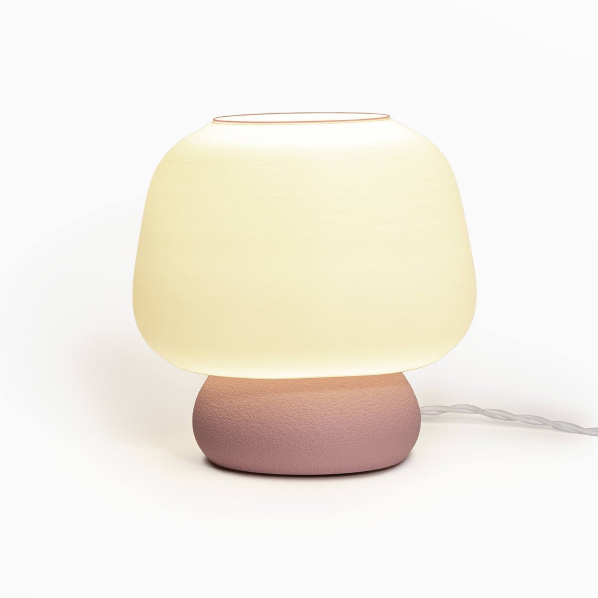 Mushroom 10" Modern Classic Plant - Based PLA 3D Printed Dimmable LED Table Lamp, White/Light