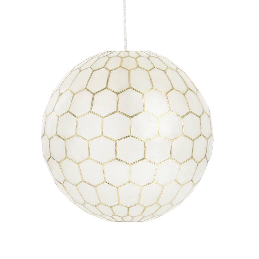 Olwen 1 - Light Unique Globe Pendant with Capiz Accents Joss & Main Finish: Gold, Size: 11" H x 12" W x 12" D
