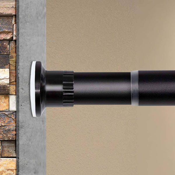 ASHLEYRIVER Room Divider Tension Curtain Rod, Adjustable Window Curtain Rod, No Drilling, Very Secure, Long Tension Rod - 83 - 122 inch, Black