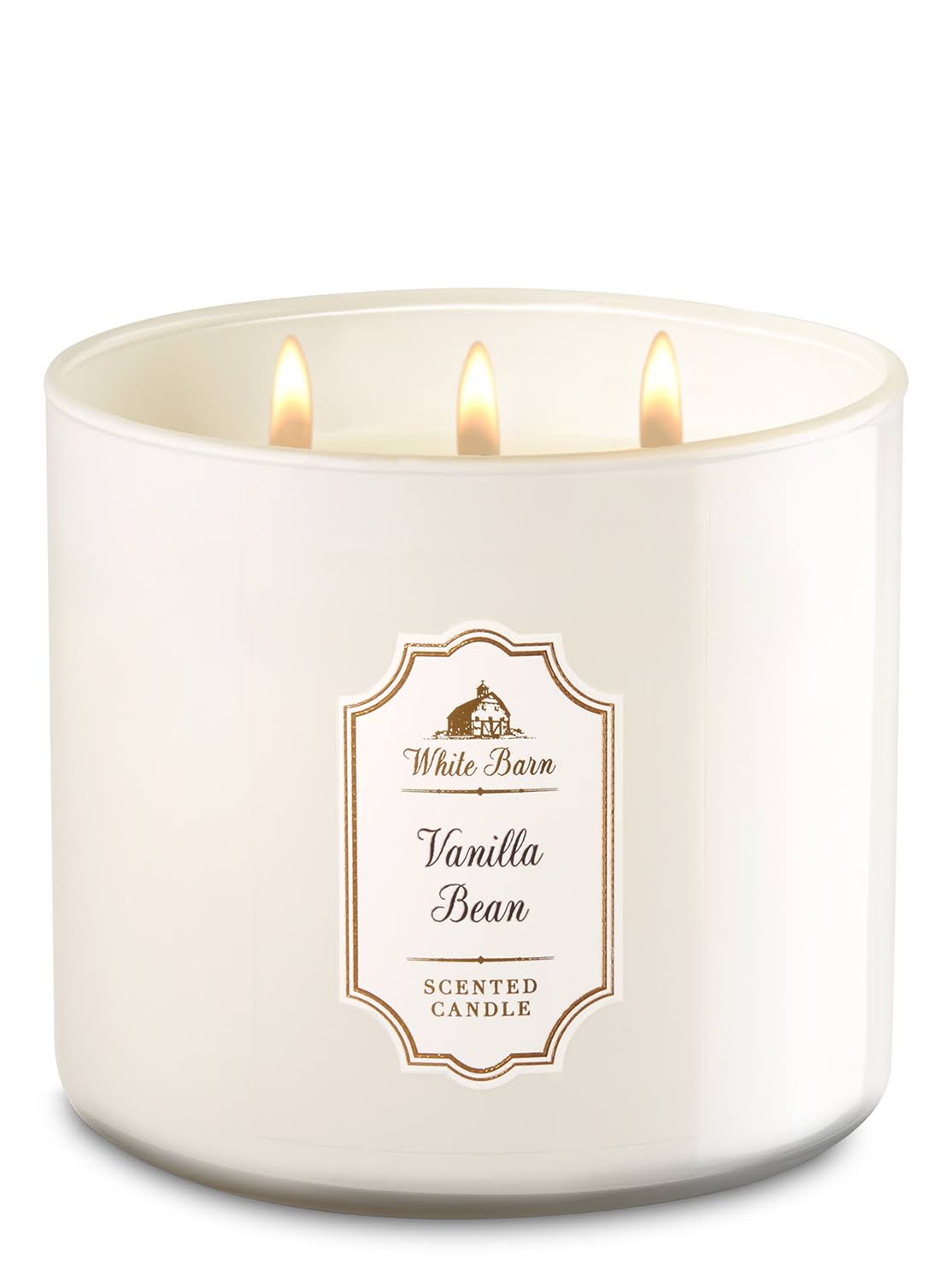 Bath & Body Works White Barn Vanilla Bean 3 - Wick Scented Candle 14.5 oz