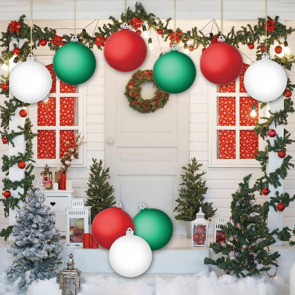 9 Pcs Outdoor Christmas Decorations Yard Signs, Christmas Inflatable Ball Shape Ornaments Decor for Front Door and Yard Tree Home Party Supplies