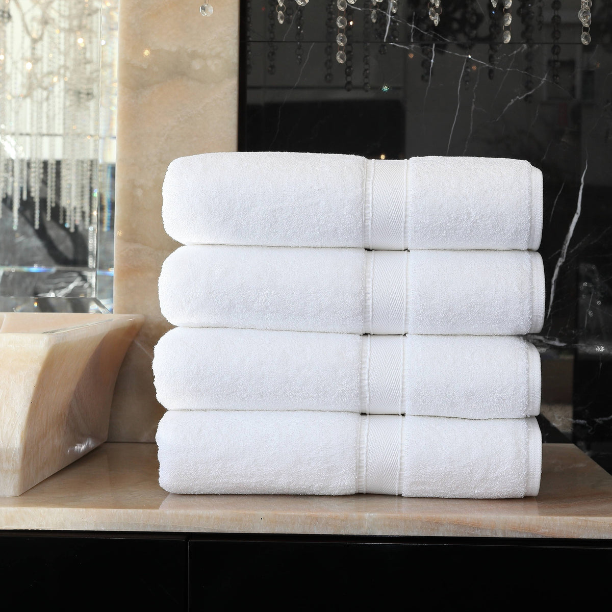 Luxury Hotel & Spa Collection 100% Turkish Cotton Bath Towels Set of 4