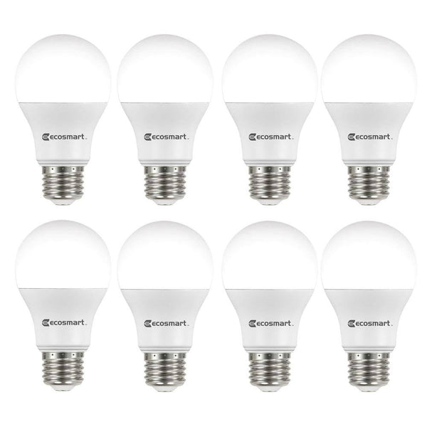 60 Watt Equivalent A19 Non Dimmable LED Light Bulb Soft White 8 Pack