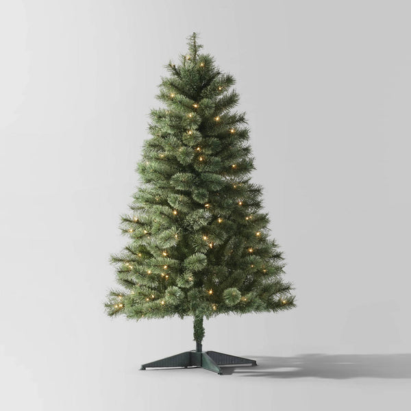 4.5' Pre - Lit Virginia Pine Artificial Christmas Tree Clear Lights - Wondershop