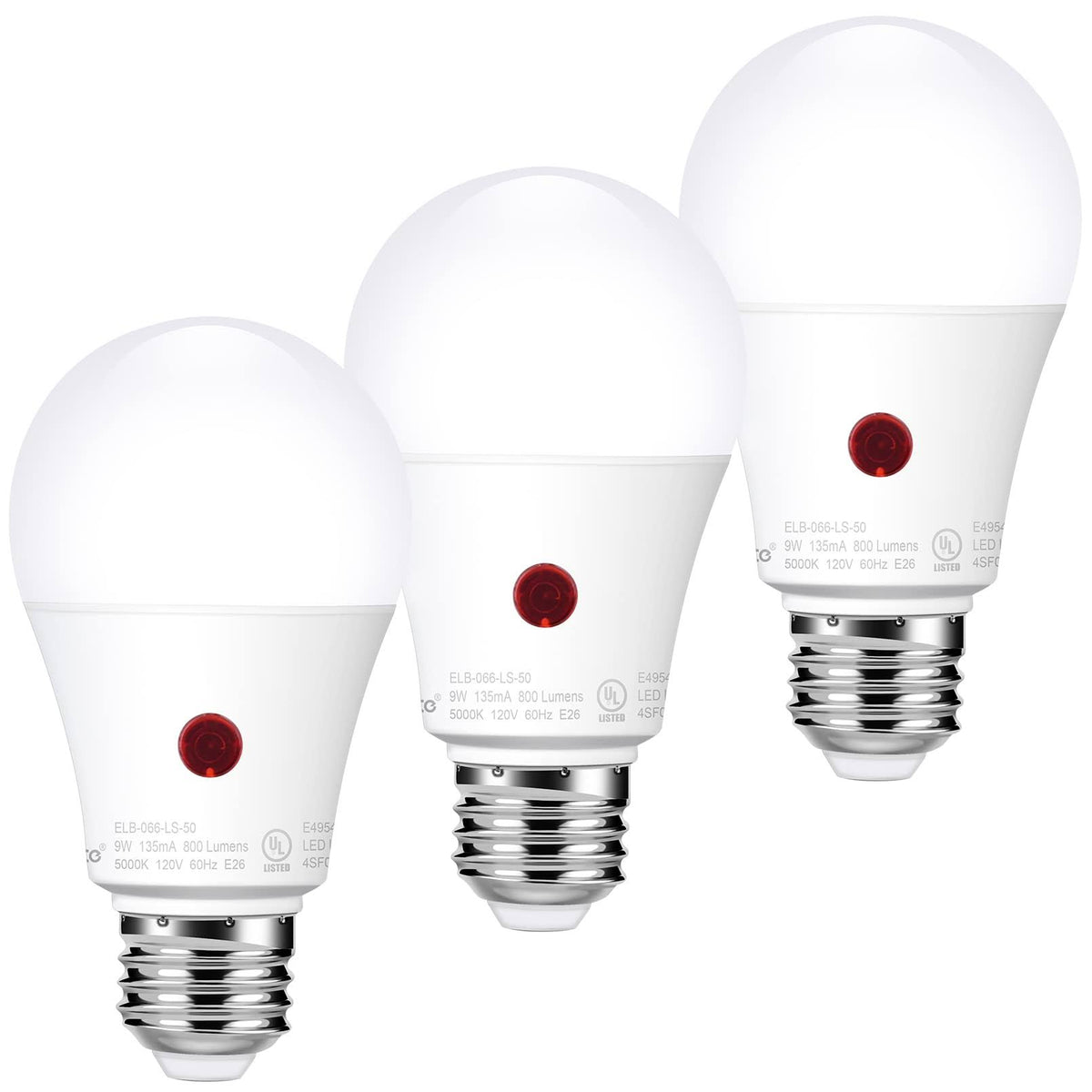 Emotionlite Dusk to Dawn Sensor Light Bulbs Outdoor, Neutral White LED Bulbs, 60 Watt Equivalent, Automatic On/Off, Porch, Patio, Garage, Hallway