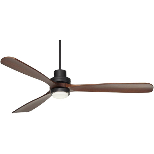 66" Casa Vieja Delta - Wing XL DC Industrial Indoor Ceiling Fan with LED Light Remote Control Matte Black Walnut Opal Glass for Living Room Kitchen