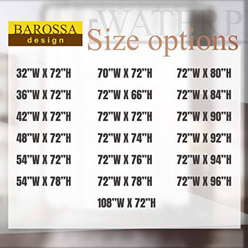 Barossa Design Waterproof Fabric Shower Curtain or Liner Microfiber - Soft Cloth & Hotel Quality, Machine Washable White Shower Curtain Liner for Bath
