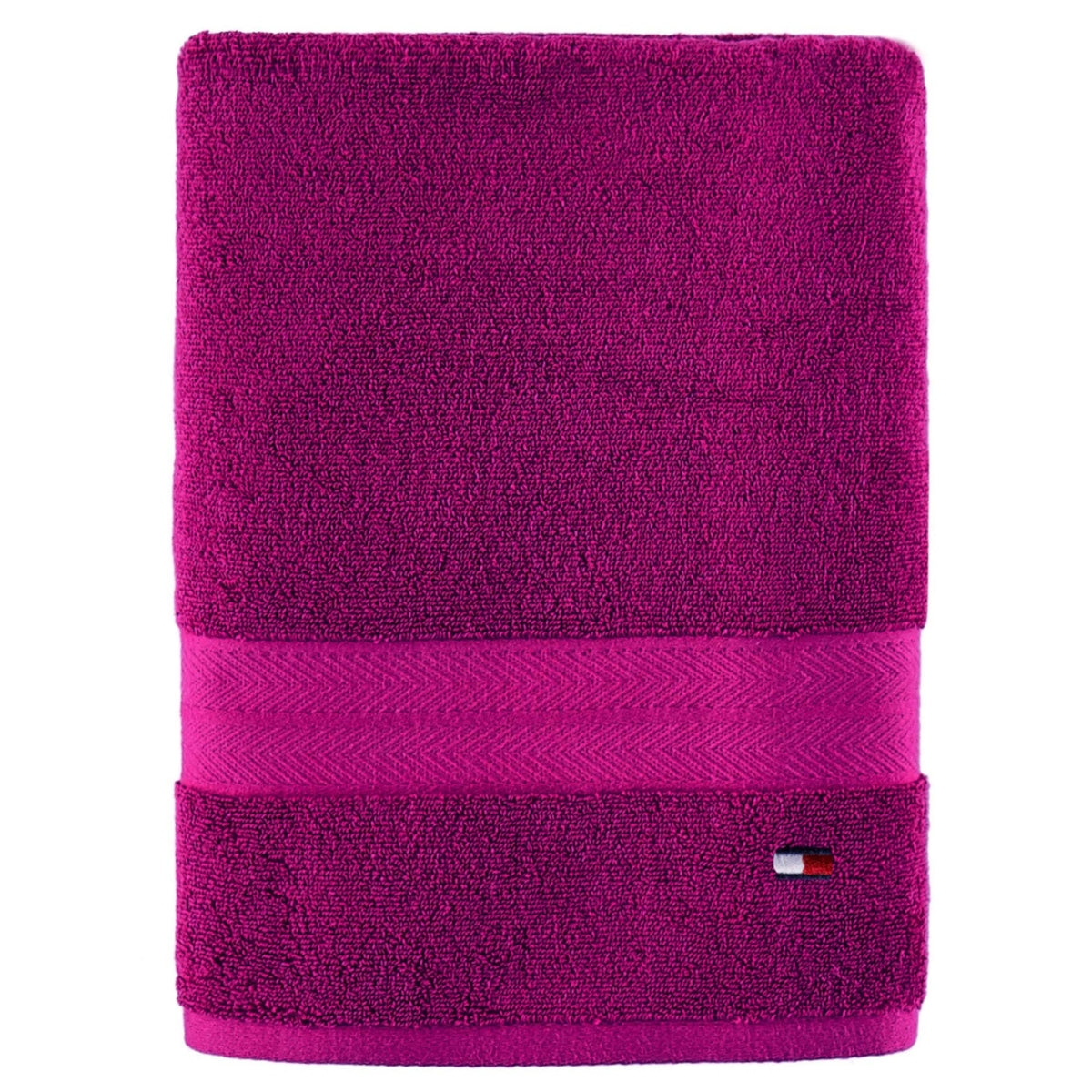 Tommy Hilfiger Modern American 30" x 54" Cotton Bath Towel - Raspberry