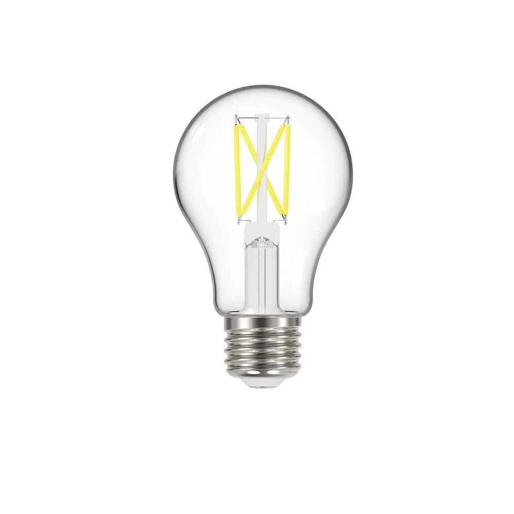 Ecosmart 60 - Watt Equivalent A19 Dimmable Clear Glass Filament LED Light Bulb Soft White (4 - Pack)