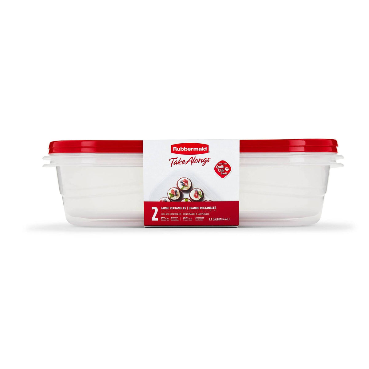 Rubbermaid TakeAlongs Food Storage Container - 1Gal 2pk, Red