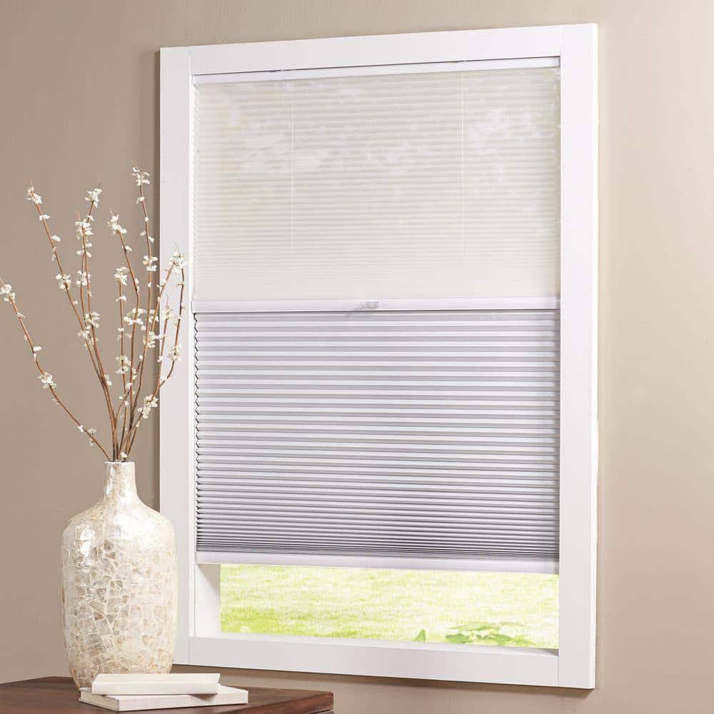 Home Decorators Collection Snow Drift/Shadow White Cordless DNN Cellular Shade - 20.875 in. W x 48 in. L Actual Size 20.5 in. W