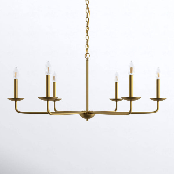 Baltray 6 - Light Candle Style Classic/Traditional Chandelier Joss & Main Finish: Brass, Size: 18.5" H x 42" W x 42" D