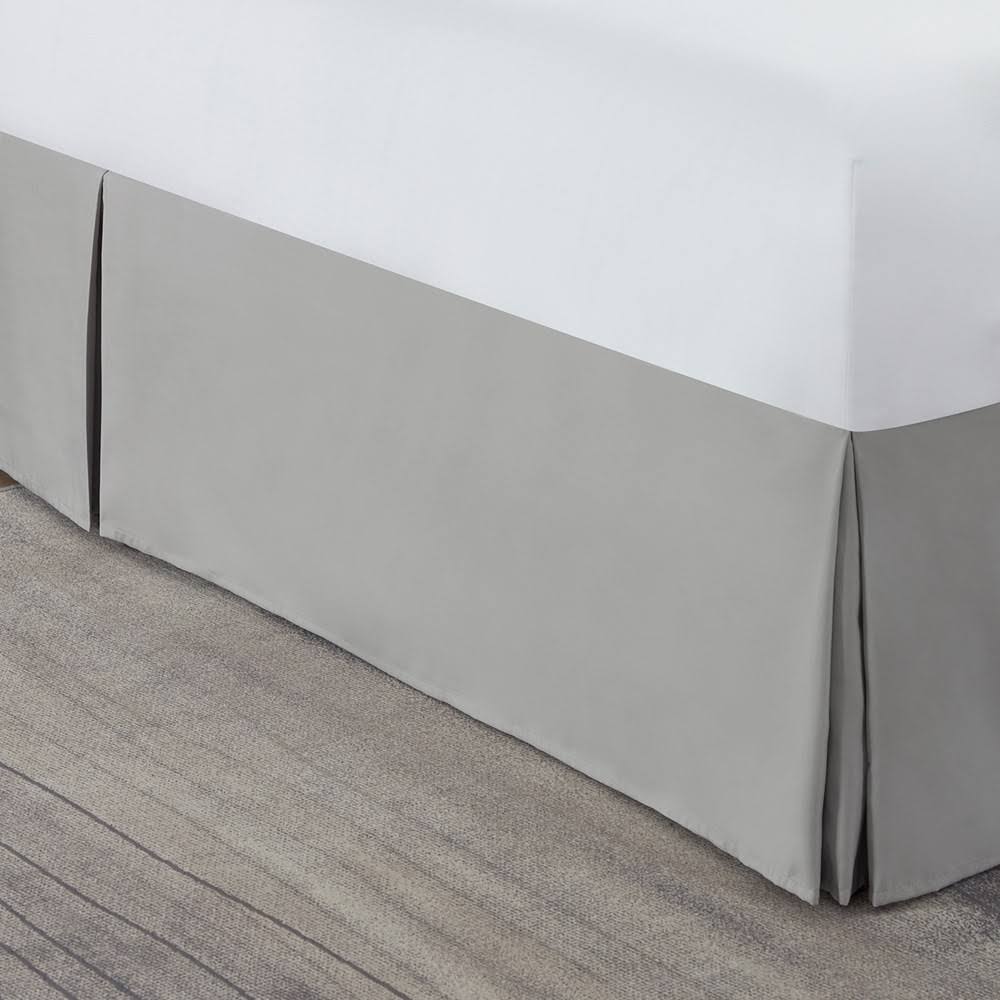 Nestl Bedding 14" Tailored Drop Premium Bedskirt, Queen - Light Gray