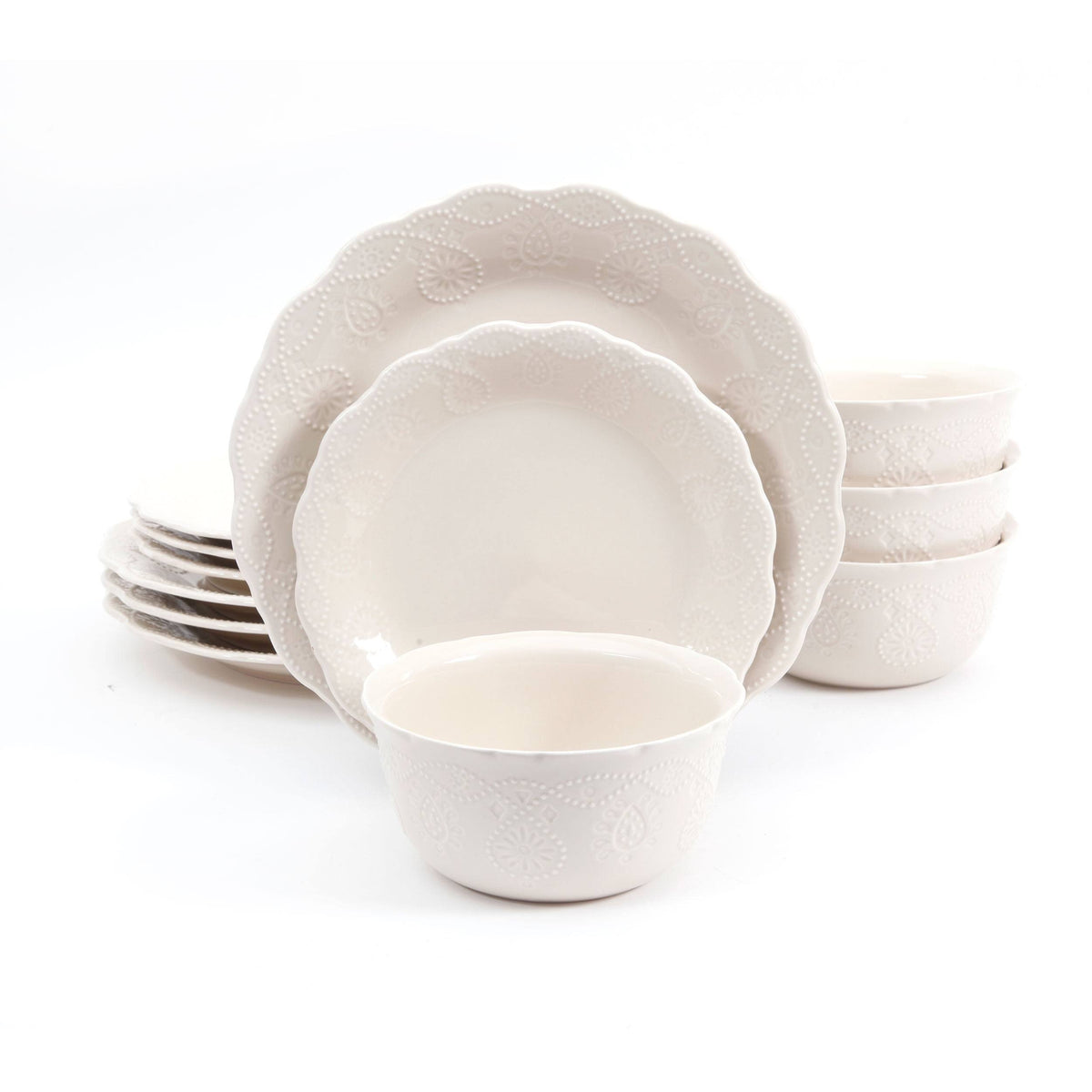 The Pioneer Woman Cowgirl Lace 12 - Piece Dinnerware Set