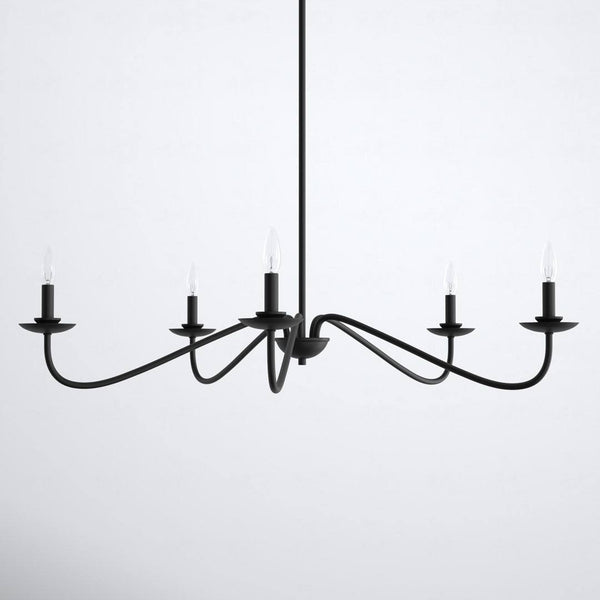 Abigeal 5 - Light Candle Style Classic Chandelier Birch Lane Finish: Matte Black