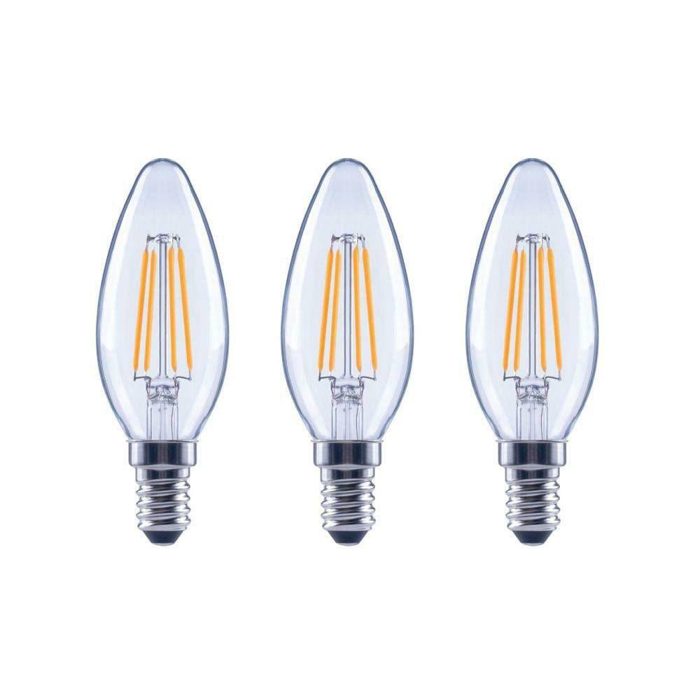 Ecosmart 40 - Watt Equivalent B11 Candle Dimmable Clear Glass Filament Vintage LED Light Bulb Soft White (3 - pack)