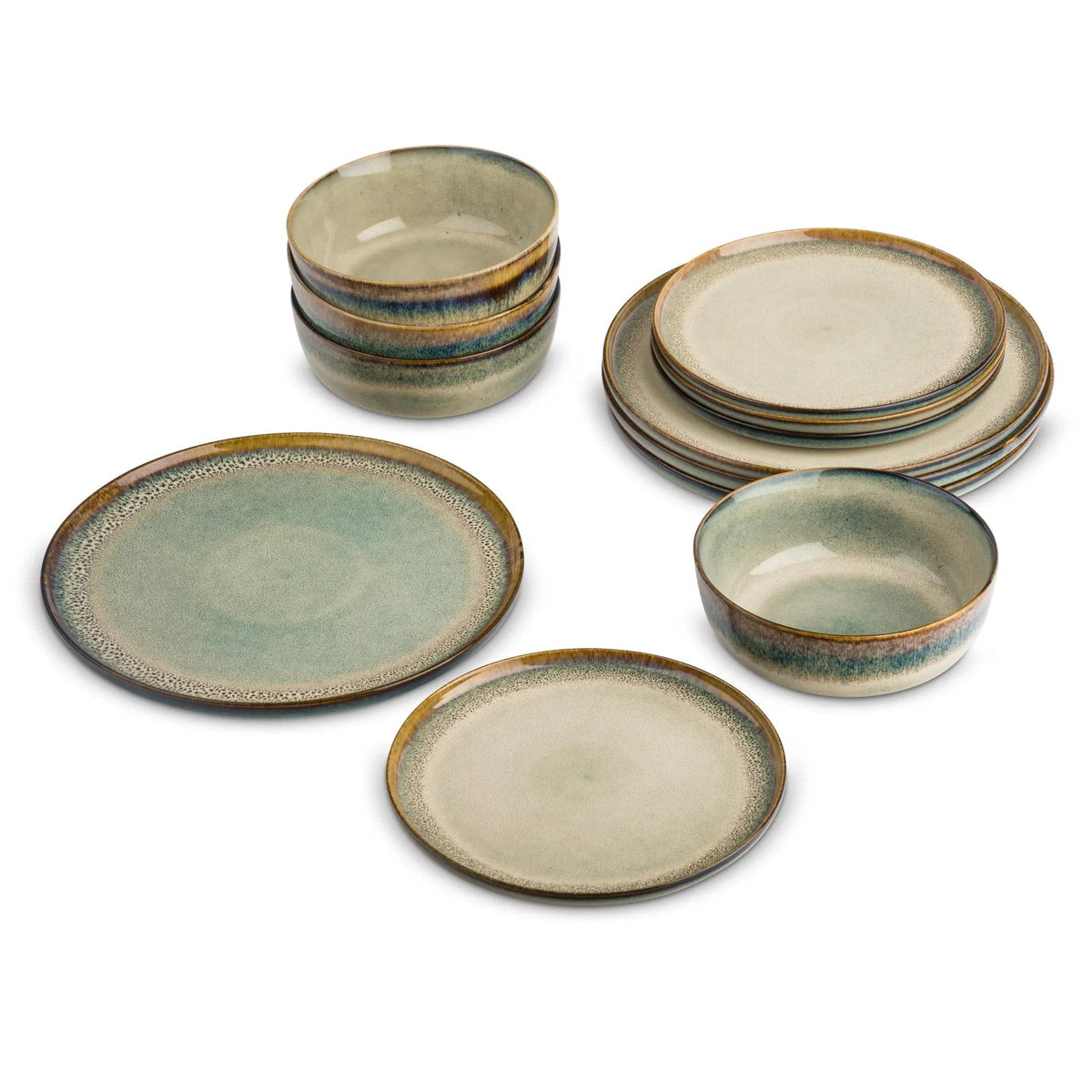 Yellowstone 12 - Piece Ceramic Dinnerware Set Kayce Collection