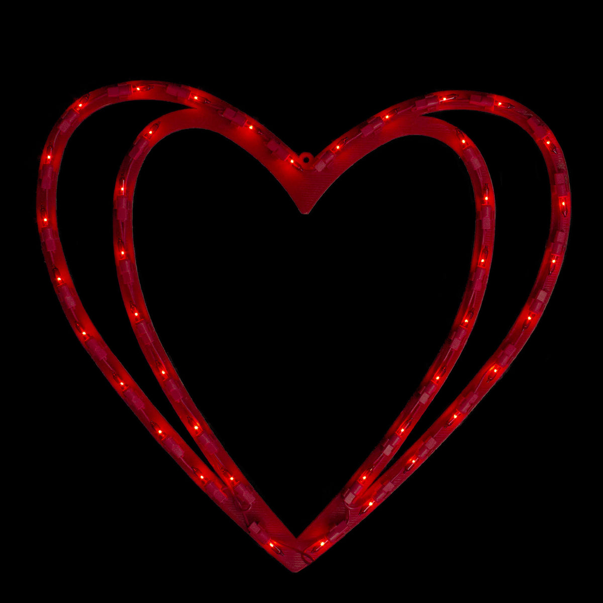 Northlight 17" Pre - Lit Scarlet Red Double Heart Valentine's Day Window Silhouette Decoration