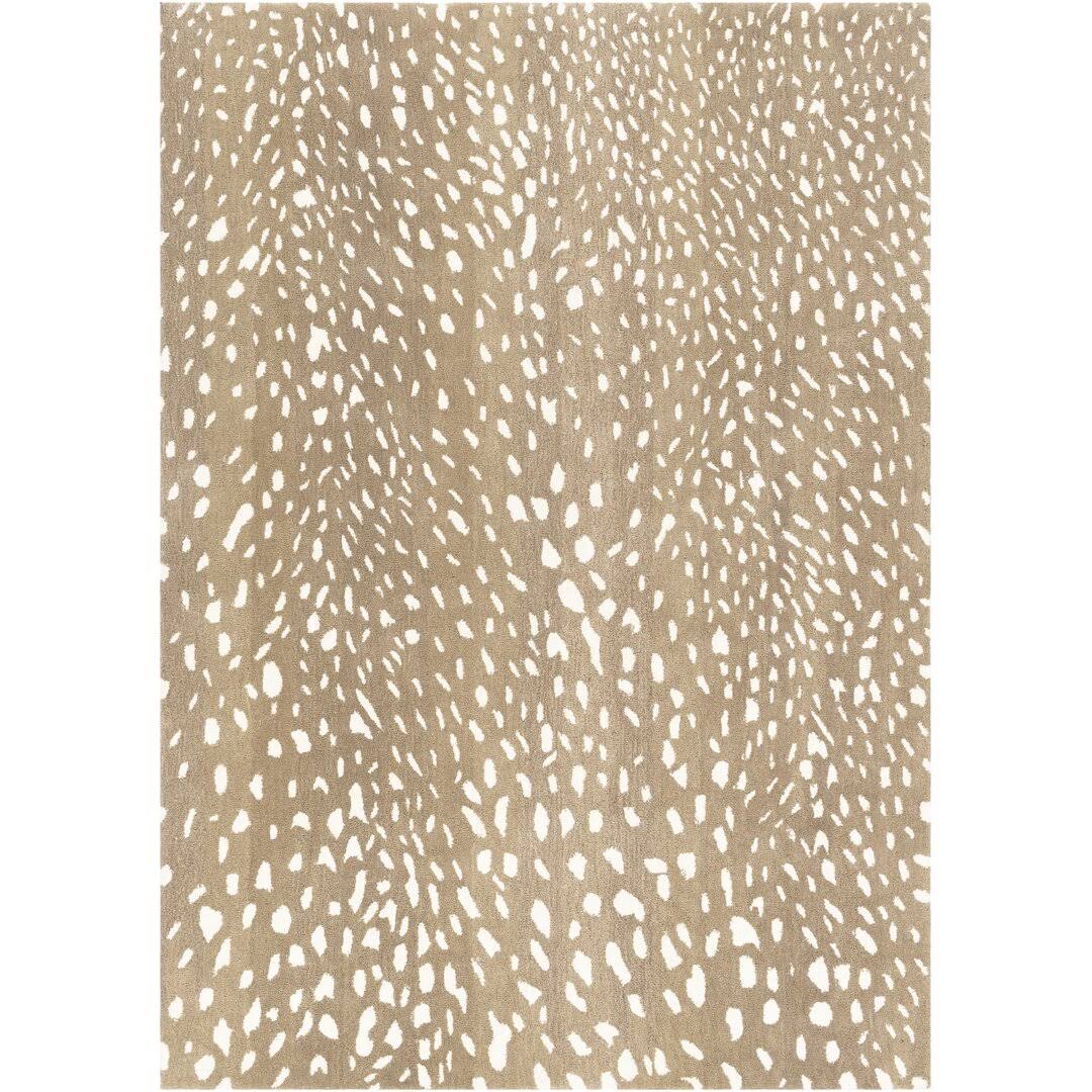 Jona Animal Print Handmade Tufted Wool Light Brown/Tan/Cream Area Rug Birch Lane Rug Size: Rectangle 6' x 9'