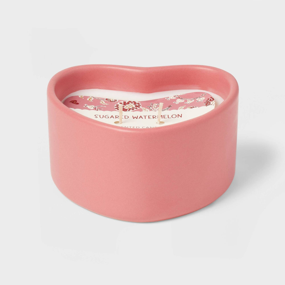 Threshold Accents - Target Threshold Sugared Watermelon Ceramic Heart Shaped Candle - Color: Pink - Size: 8oz - Dealswithtiff's Closet