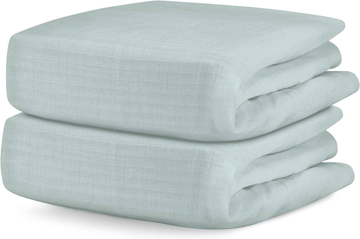 Newton Baby 2 - Pack Organic Cotton Breathable Crib Sheets in Sage