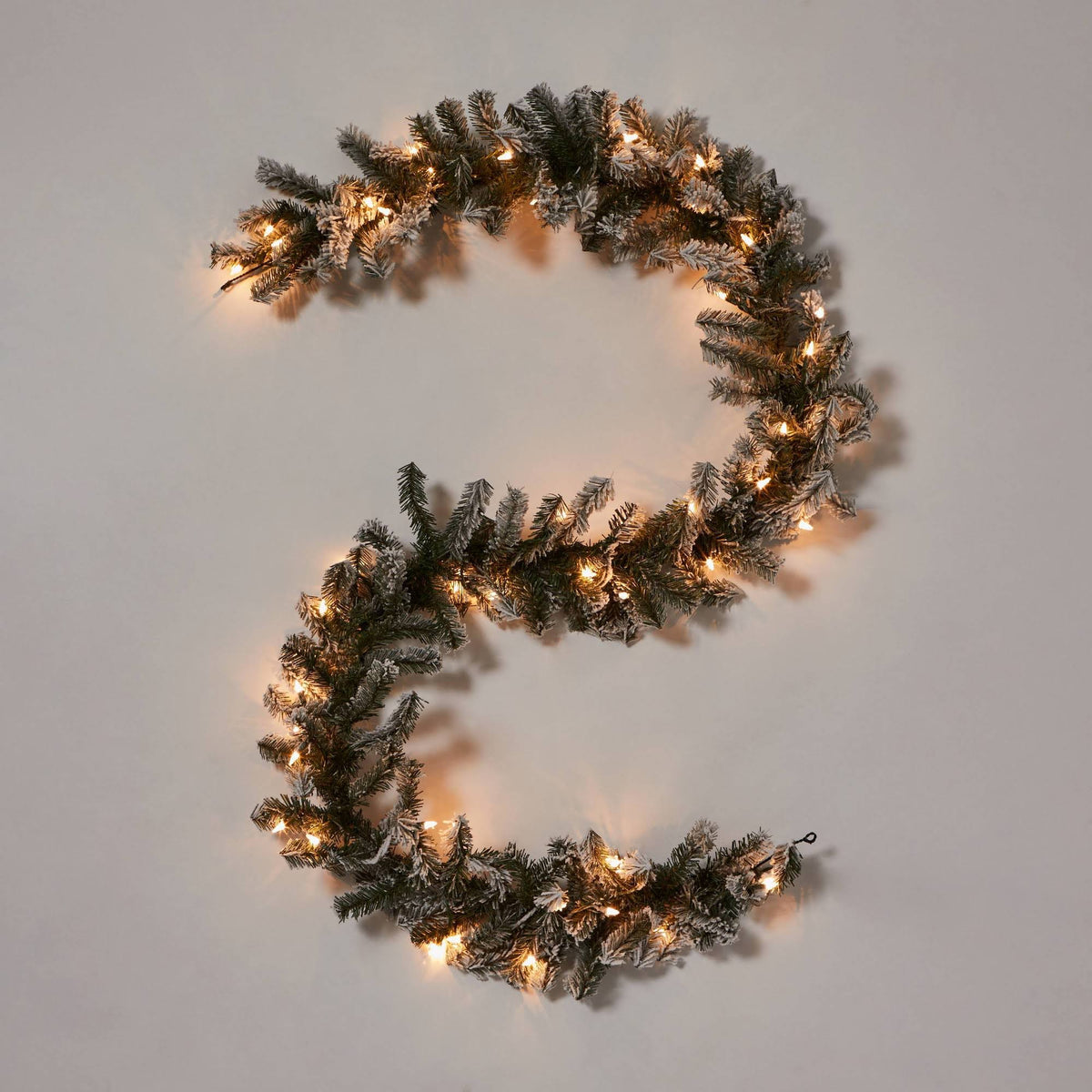 Wondershop Pre Lit Flocked Artificial Pine Christmas 9' Green Garland with Clear Lights - Target