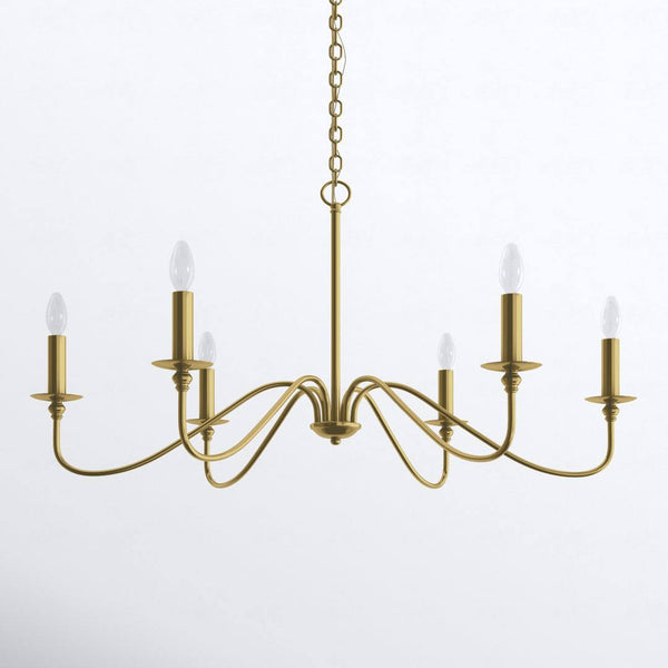 Ableton 6 - Light Candle Style Classic / Traditional Chandelier Birch Lane Finish: Brass, Size: 25" H x 48" W x 48" D