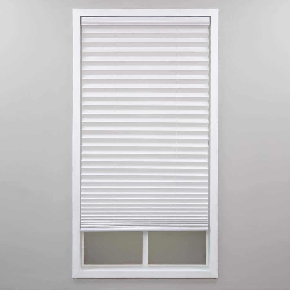 Perfect Lift Window Treatment Cut - to - Width White Cordless Light Filtering Pleated Shade - 28 in. W x 48 in. L