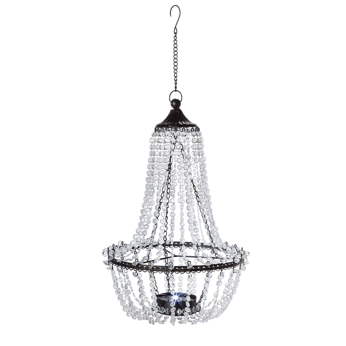 Garden Meadow 23.2 - Inch Tall Hanging Metal and Acrylic Solar Chandelier