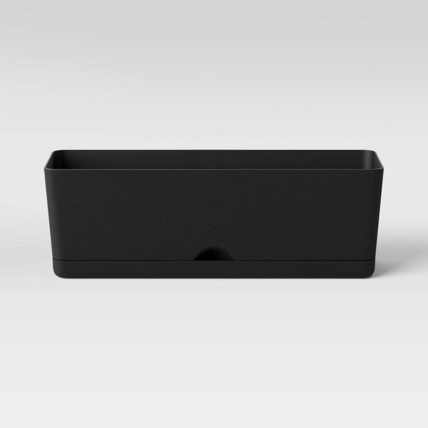 24"x8" Indoor/Outdoor Rectangular Self - Watering Window Box Black (ROOM Essentials)