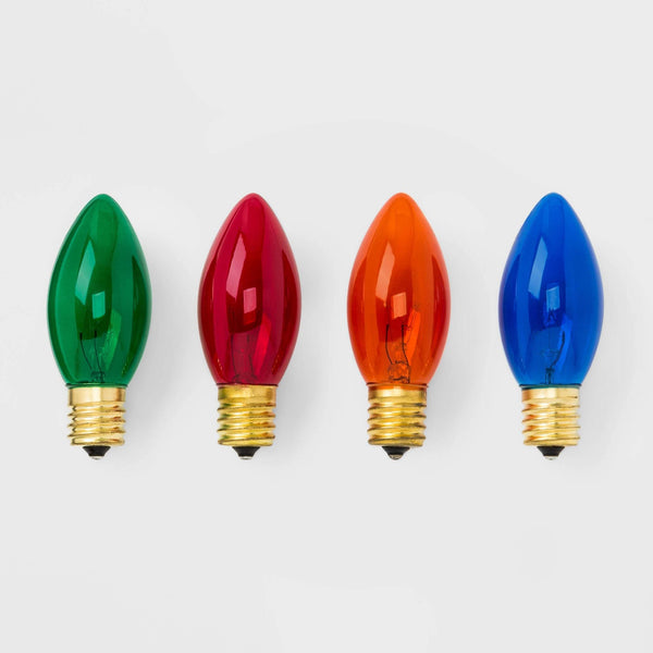 4ct Transparent Replacement Christmas Light Bulbs Multicolor - Wondershop