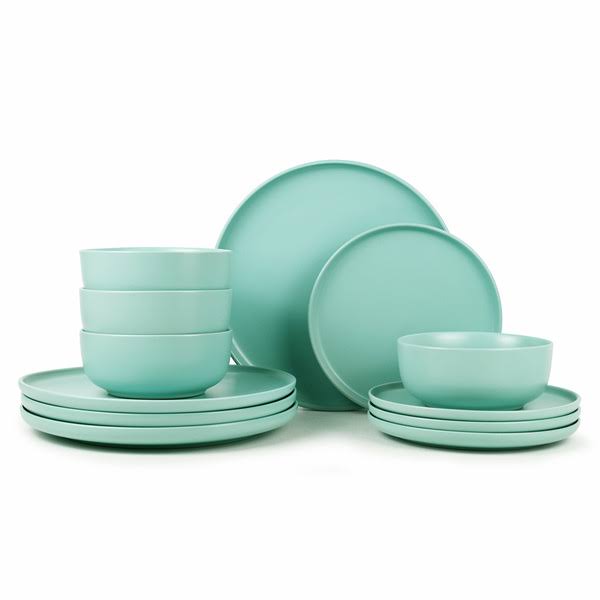 Mainstays Alessandra Mint 12 - Piece Stoneware Dinnerware Set