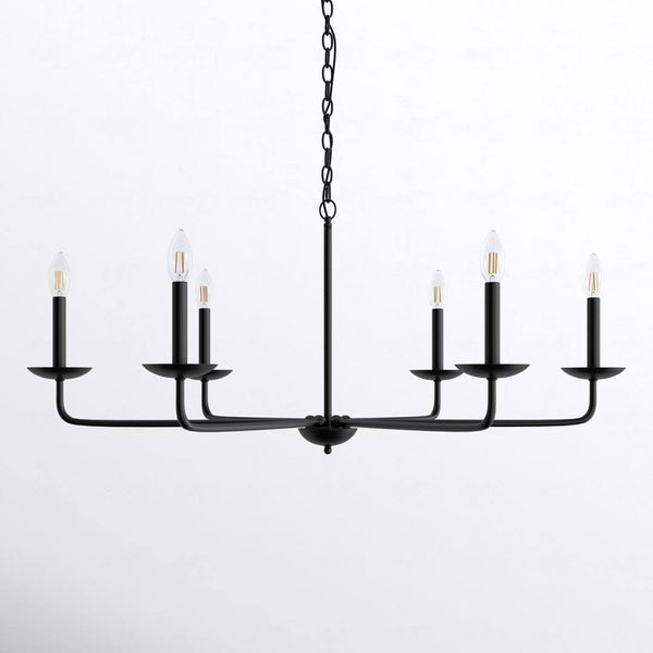 Baltray 6 - Light Candle Style Classic/Traditional Chandelier Joss & Main Finish: Black, Size: 18.5" H x 42" W x 42" D